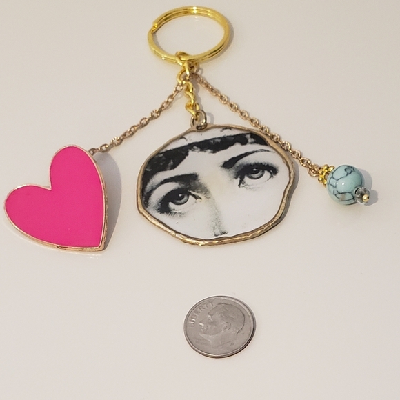 LUXURY MYSTICAL BAG CHARM VICTORIAN COACH BIRKIN ACCESSORY PINK HEART - Picture 2 of 5